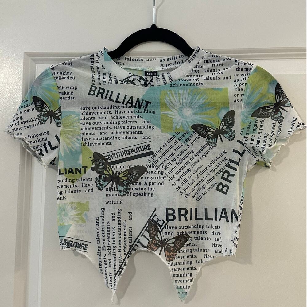 Butterfly Mesh Cropped Top